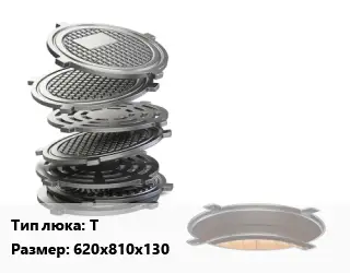 Люк чугунный Т 620х810х130